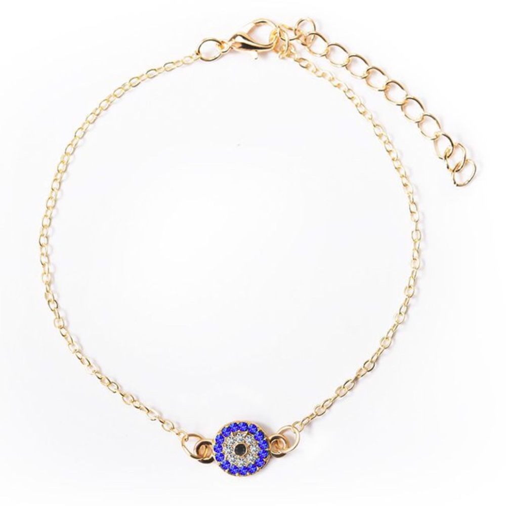 Fashion Single Chain Evil Eye Design Anklet - Picture 3 of 7